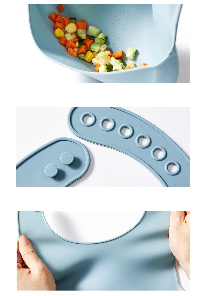 Bavoir silicone anti-bavage