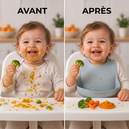 Bavoir silicone anti-bavage