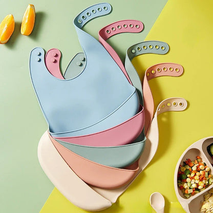 Bavoir silicone anti-bavage