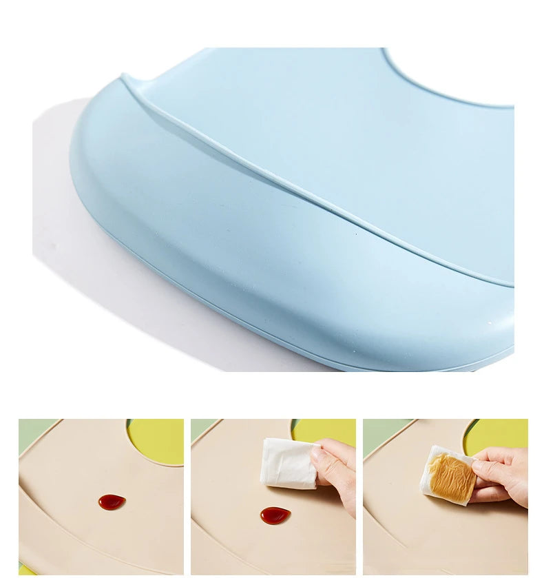 Bavoir silicone anti-bavage